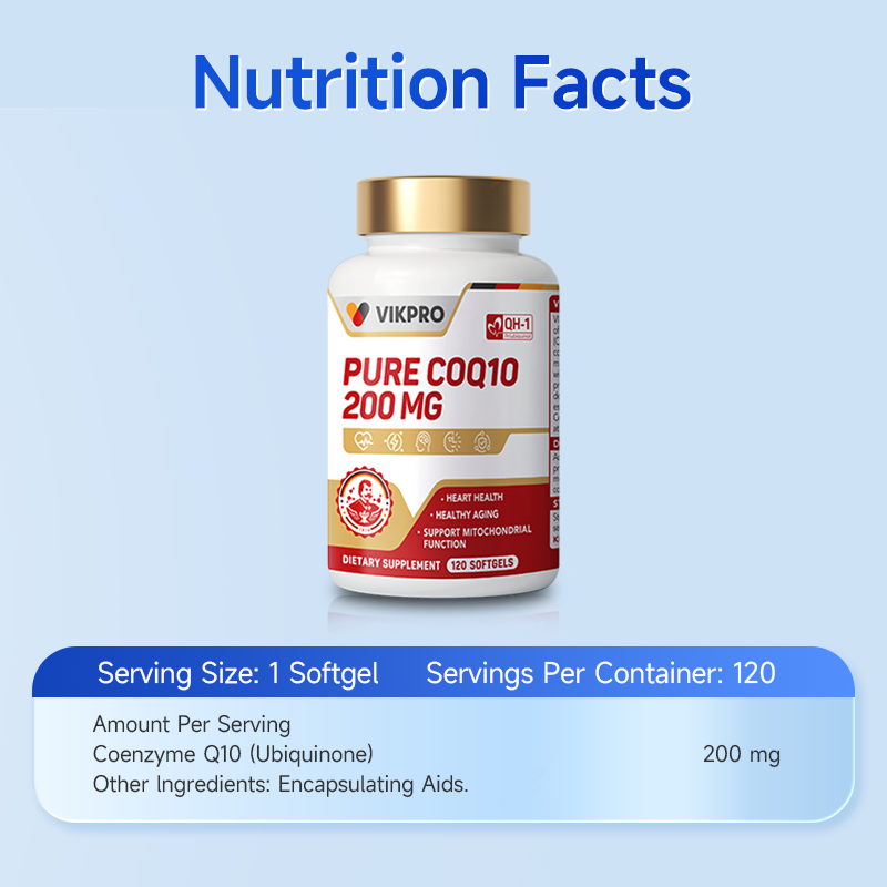 VIKPRO Pure Coenzyme 200mg-120 Softgels