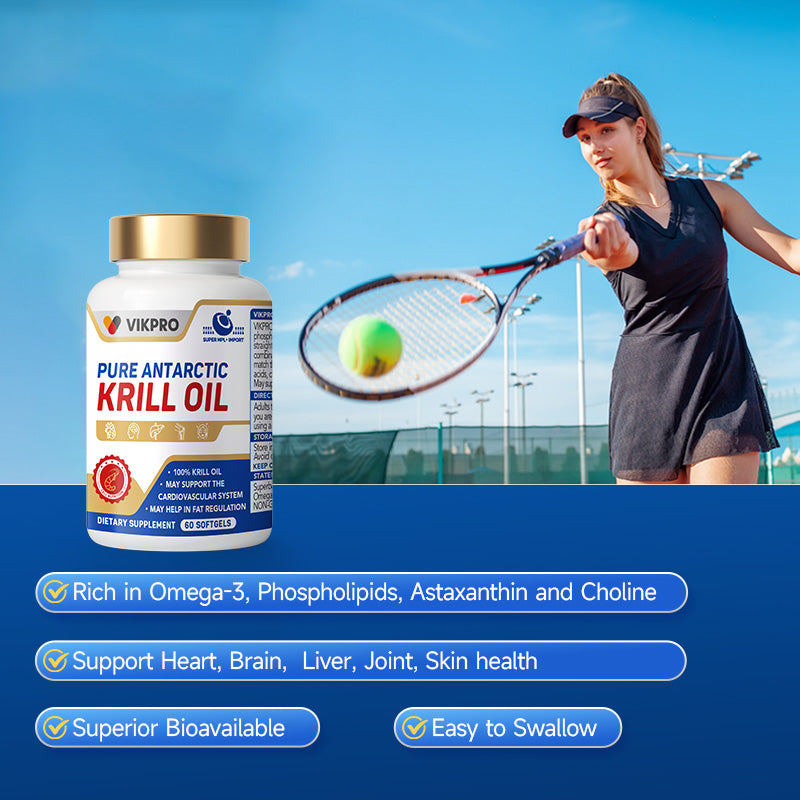 VIKPRO Pure Antarctic Krill Oil 500mg-60 Softgels