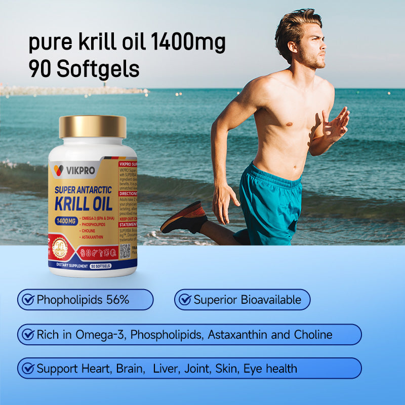 VIKPRO Super Antarctic Krill Oil 700mg-90 Softgels
