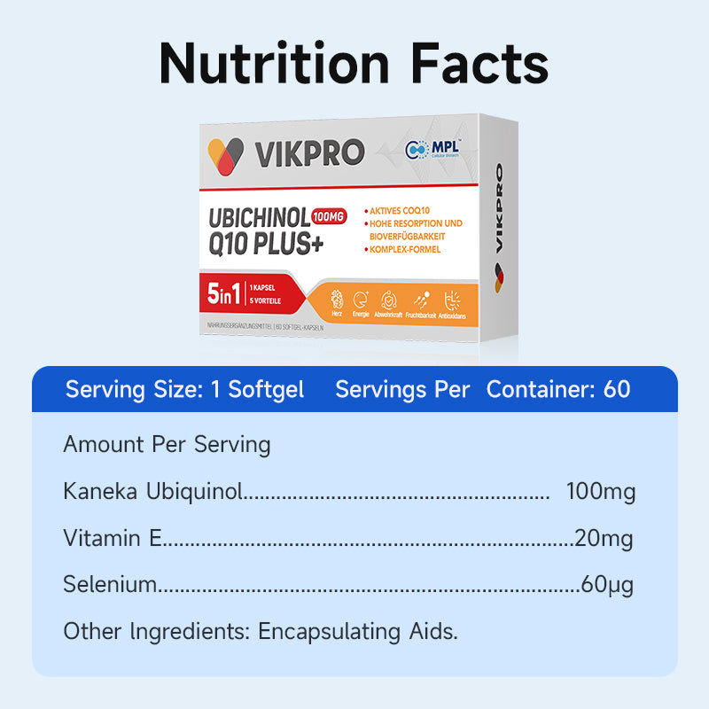 VIKPRO Ubiquinol CoQ10 - 60 Capsules